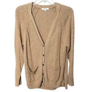 Madewell Textured Knit Camel Button Front Cardigan - L